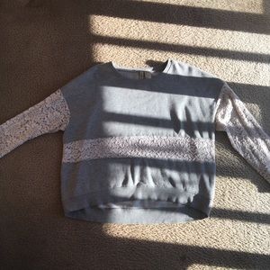 Divided Grey & Lace Sweater